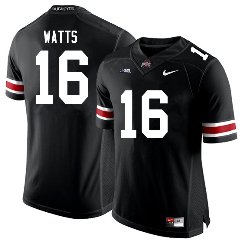 Ohio State Buckeyes #16 Ryan Watts College Football Jerseys Sale-Black